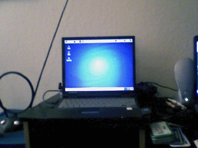 Picture of laptop powered on showing xubuntu desktop