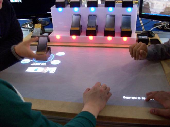 Picture of table-top touchscreen for smartphones
