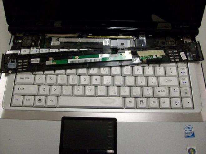 Picture of plastic bar resting on keyboard