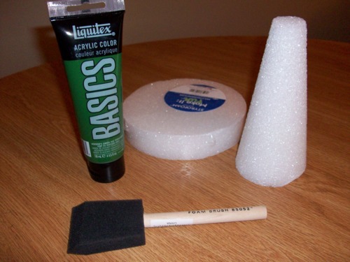 Picture of supplies used to construct the tree and base