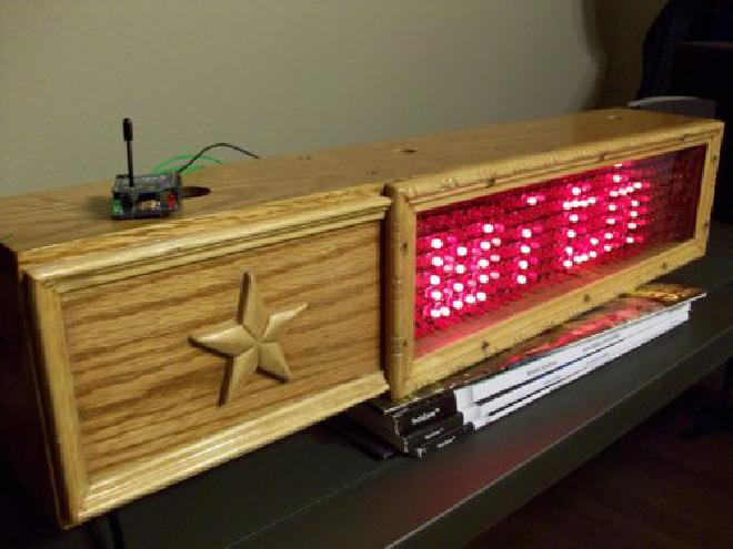 Picture of LED sign with Xbee radio on top